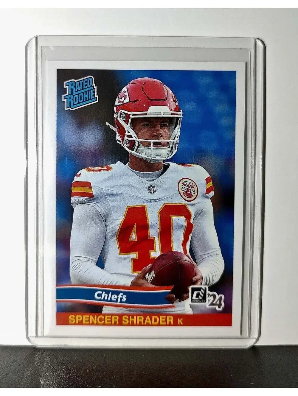 Spencer Shrader Rookie 2024 Panini Rated Rookie Retro NFL #42 KC Chiefs 1 of 890